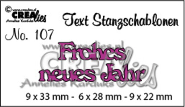 Crealies Text Dies German No. 107 Frohes Neues Jahr (CLTSS107)