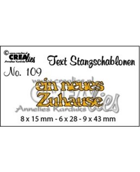 Crealies Text Dies German No. 109 Ein Neues Zuhause (CLTSS109)