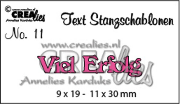 Crealies Tekst Stansen German No. 11 Viel Erfolg (CLTSS11)