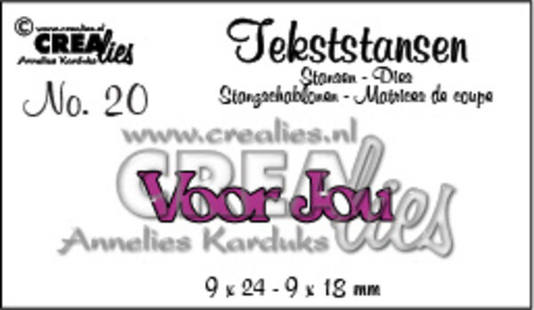 Crealies Text Dies Dutch No. 20 Voor Jou (CLTS20)