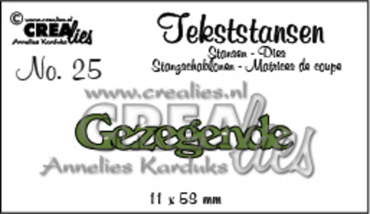 Crealies Text Dies Dutch No. 25 Gezegende (CLTS25)