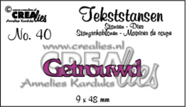 Crealies Text Dies Dutch No. 40 Getrouwd (CLTS40)