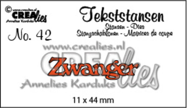 Crealies Tekst Stansen Dutch No. 42 Zwanger (CLTS42)