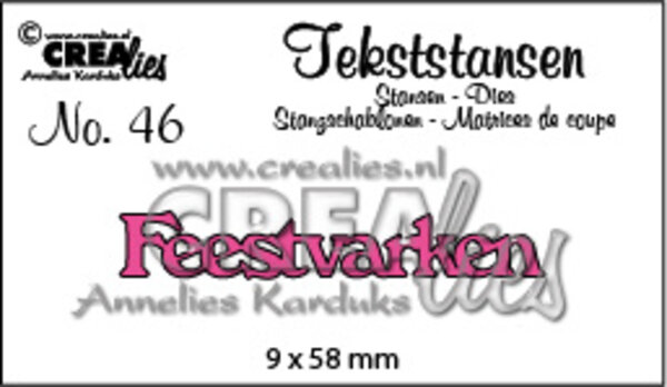 Crealies Text Dies Dutch No. 46 Feestvarken (CLTS46)