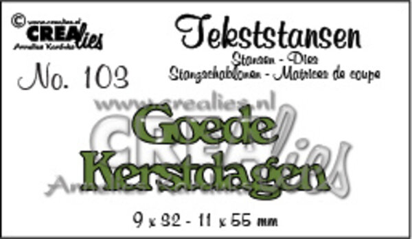 Crealies Tekst Stansen Dutch No. 103 Goede Kerstdagen (CLTS103)