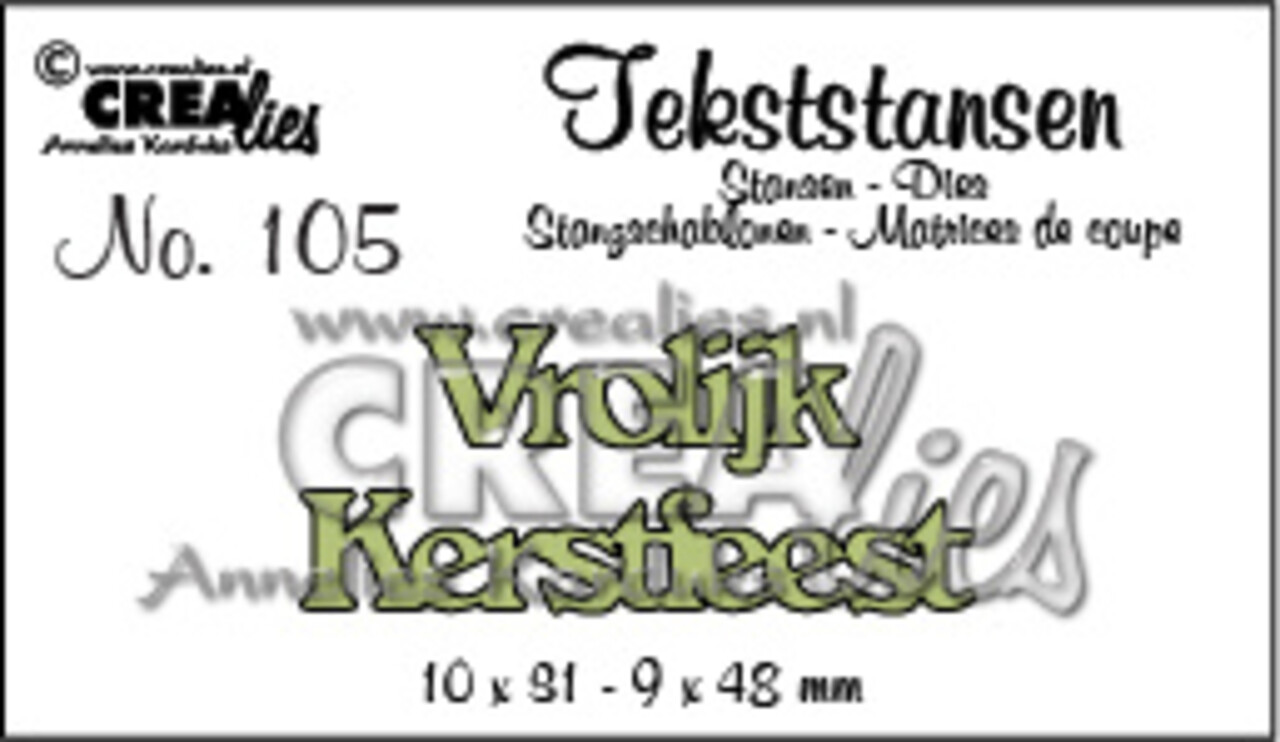 Crealies Text Dies Dutch No. 105 Vrolijk Kerstfeest (CLTS105)