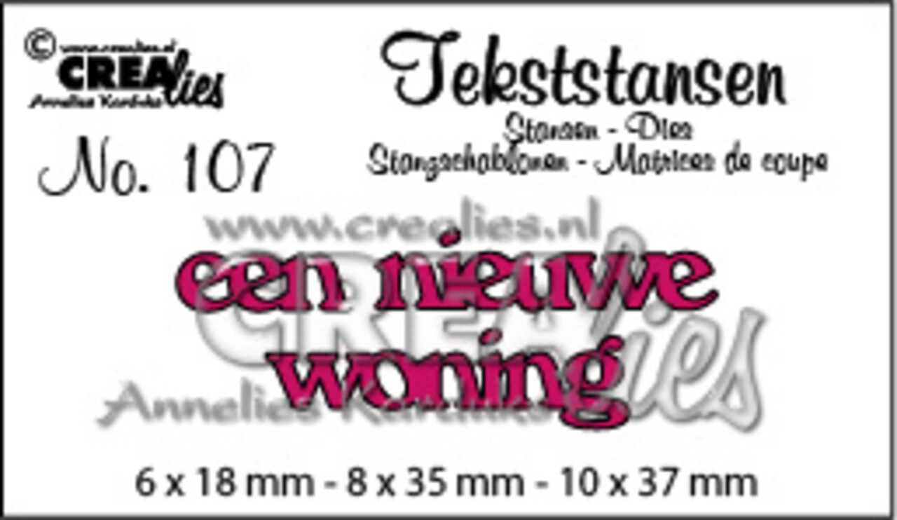 Crealies Text Dies Dutch No. 107 Een Nieuwe Woning (CLTS107)