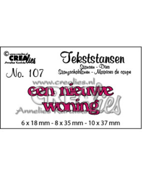 Crealies Text Dies Dutch No. 107 Een Nieuwe Woning (CLTS107)