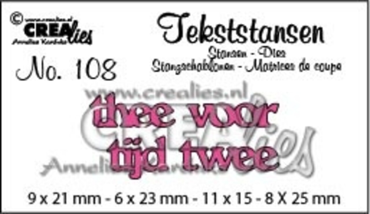 Crealies Text Dies Dutch No. 108 Thee Tijd Voor Twee (CLTS108)