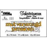 Crealies Tekst Stansen Dutch No. 111 Met Vervroegd Pensioen (CLTS111)