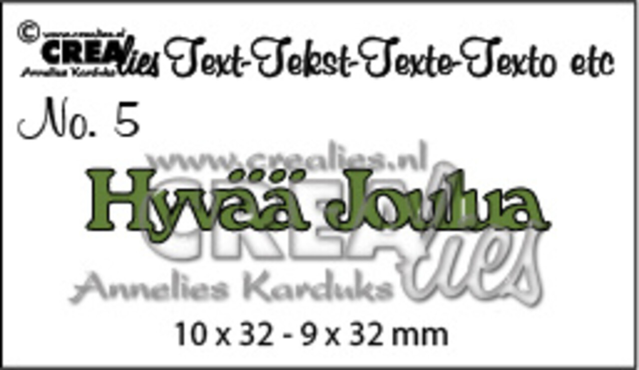 Crealies Tekst Stansen Finnish No. 5 Hyvää Joulua (CLTF05)