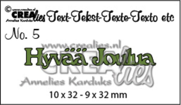 Crealies Tekst Stansen Finnish No. 5 Hyvää Joulua (CLTF05)