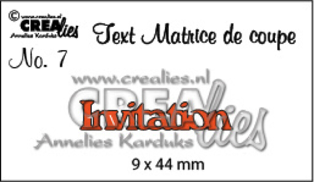 Crealies Tekst Stansen French No. 7 Invitation (CLTM07)
