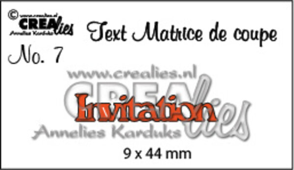 Crealies Text Dies French No. 7 Invitation (CLTM07)