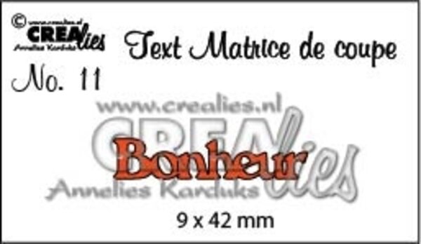 Crealies Text Dies French No. 11 Bonheur (CLTM11)