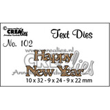 Crealies Tekst Stansen English No. 102 Happy New Year (CLTD102)