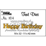 Crealies Tekst Stansen English No. 104 Happy Birthday (CLTD104)