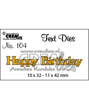 Crealies Text Dies English No. 104 Happy Birthday (CLTD104)