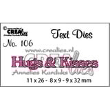 Crealies Tekst Stansen English No. 106 Hugs & Kisses (CLTD106)