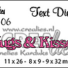 Crealies Text Dies English No. 106 Hugs & Kisses (CLTD106)