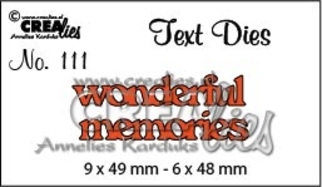 Crealies Text Dies English No. 111 wonderful memories (CLTD111)