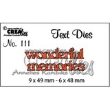 Crealies Tekst Stansen English No. 111 wonderful memories (CLTD111)