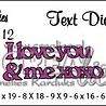 Crealies Tekst Stansen English No. 112 I love you & me xoxo (CLTD112)