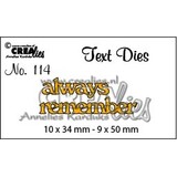 Crealies Text Dies English No. 114 always remember (CLTD114)