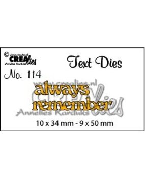 Crealies Text Dies English No. 114 always remember (CLTD114)
