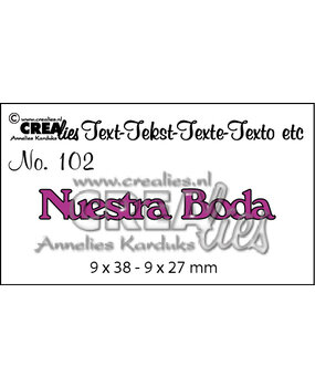 Crealies Tekst Stansen Spanish No. 102 Nuestra Boda (CLES102)