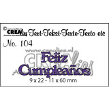 Crealies Tekst Stansen Spanish No. 104 Feliz Cumpleanos (CLES104)