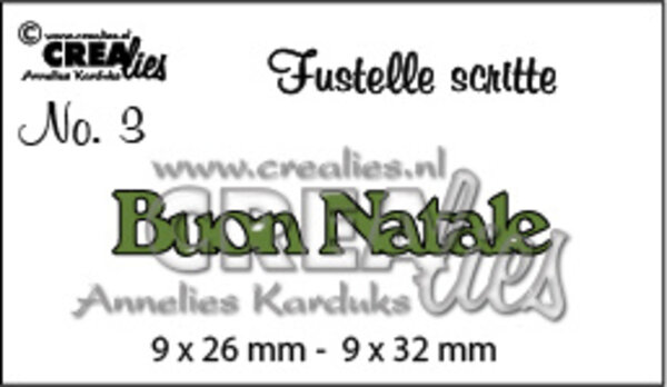 Crealies Tekst Stansen Italian No. 3 Buon Natale (CLFS03)