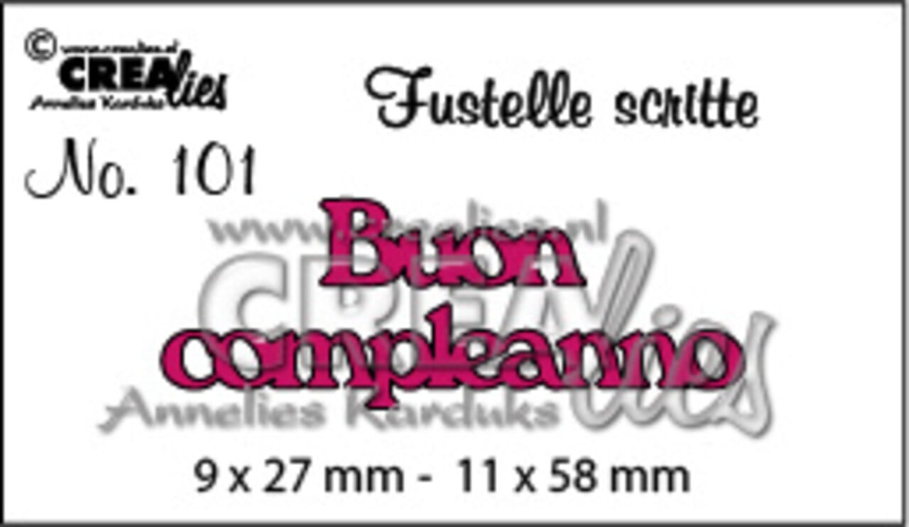 Crealies Tekst Stansen Italian No. 101 Buon compleanno (CLFS101)