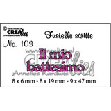 Crealies Tekst Stansen Italian No. 103 Il mio battesimo (CLFS103)