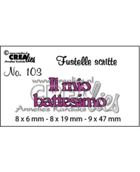 Crealies Tekst Stansen Italian No. 103 Il mio battesimo (CLFS103)