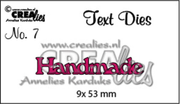 Crealies Tekst Stansen English No. 07 Handmade (CLTD07)