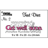 Crealies Tekst Stansen English No. 2 Get well soon (CLTD02)