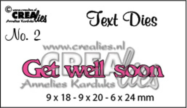 Crealies Tekst Stansen English No. 2 Get well soon (CLTD02)