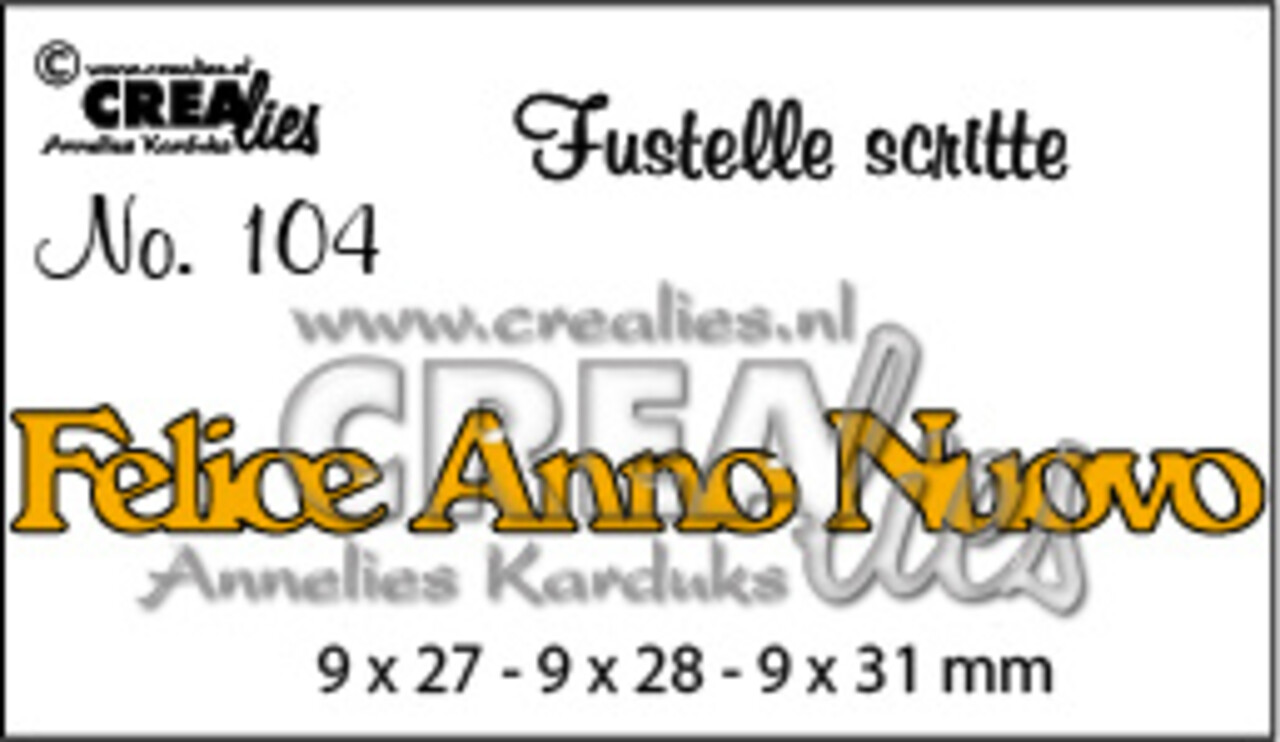 Crealies Tekst Stansen Italian No. 104 Felice Anno Nuovo (CLFS104)