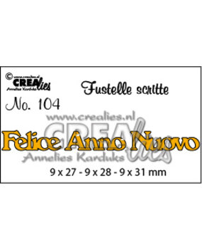 Crealies Text Dies Italian No. 104 Felice Anno Nuovo (CLFS104)