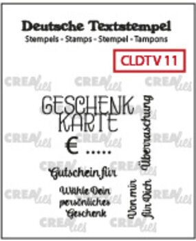 Crealies Text Stamps German Stempel Geschenkkarte (CLDTV11)