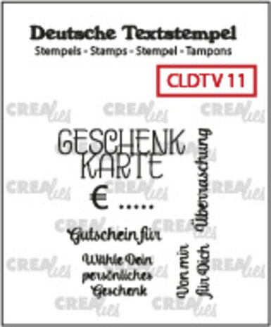 Crealies Textstempel German Stempel Geschenkkarte (CLDTV11)