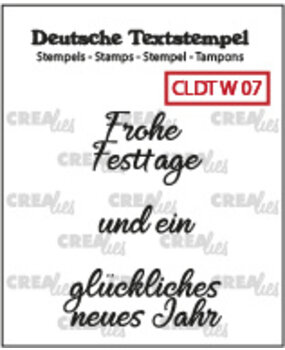 Crealies Textstempel German Frohe Festtage und ein glückliches neues Jahr (CLDTW07)
