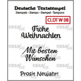 Crealies Text Stamps German Frohe Weihnachten / Mit besten Wünschen / Prosit Neujahr! (CLDTW08)