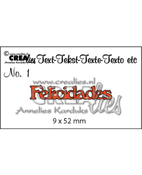 Crealies Text Dies Spanish No. 1 Felicidades (CLES01)