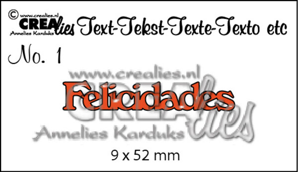 Crealies Text Dies Spanish No. 1 Felicidades (CLES01)