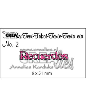 Crealies Text Dies Spanish No. 2 Recuerdos (CLES02)