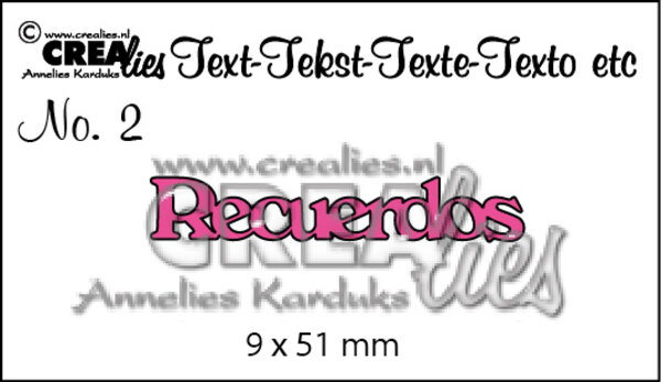 Crealies Text Dies Spanish No. 2 Recuerdos (CLES02)
