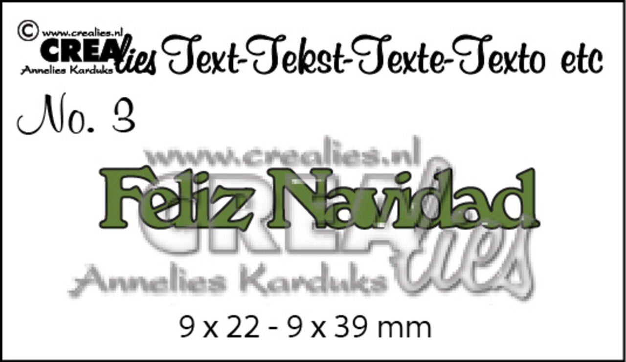 Crealies Text Dies Spanish No. 3 Feliz Navidad (CLES03)