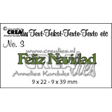 Crealies Text Dies Spanish No. 3 Feliz Navidad (CLES03)